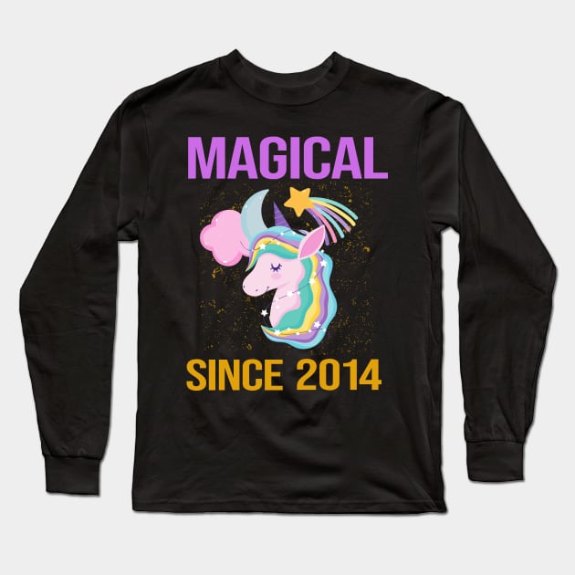 Magical since 2014 unicorn Long Sleeve T-Shirt by madani04